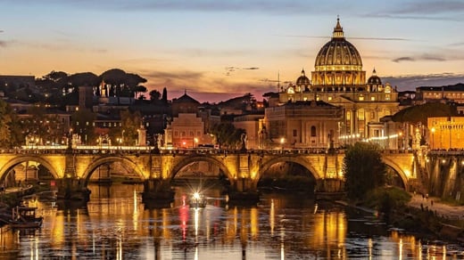 saint pierre de rome de nuit